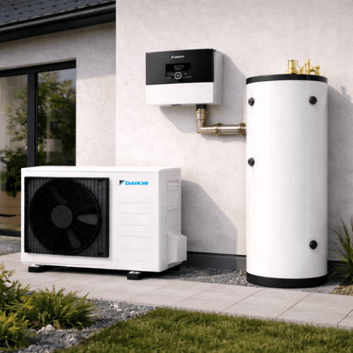 6.41kW Daikin Altherma 3 oras–vanduo šilumos siurblio rinkinys – tik šildymui