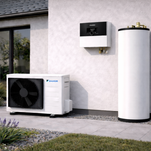 7.74kW Daikin Altherma 3 oras–vanduo šilumos siurblio rinkinys su atskira karšto vandens talpa